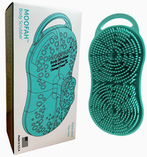 MOOFAH Body Scrubber Aqua , Made in USA, Gently Cleans Exfoliates, Easy Clean