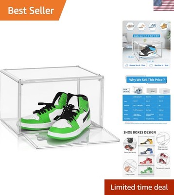 Size 14 Acrylic Sneaker Shoe Display Case, Transparent Shoe Box Storage Bins ...