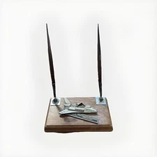 Vintage Commemorative Space Shuttle Columbia Pen Desk Set , Orbiter In 1981-Read