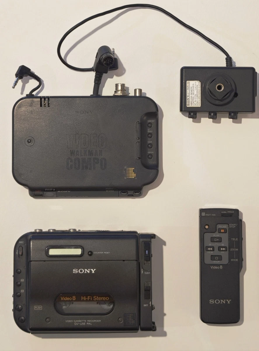 Vintage Sony Video8 Equipment Bundle – GV-U5E PAL, TGV-1E, RMR-155 and RMT-155
