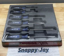Snap-on Tools USA NEW 6pc Soft Grip POWER BLUE Screwdriver Set SGDX60BMB