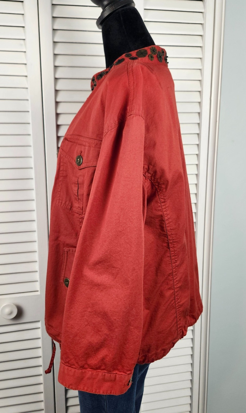 Ruby Rd Utility Jacket 16 Burnt Orange copper emb… - image 6