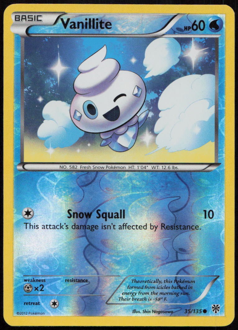 Vanillite 35/135 NM Plasma Storm Common Reverse Holo Pokemon