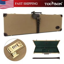 Tourbon Vintage Canvas Shotgun Carry Box Gun Safety Shooting Ammo Storage Case