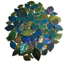 1.1LB Iridescent Leaves Ceramics Mosaic Tiles,Making Creative 3 Size Ceramic ...