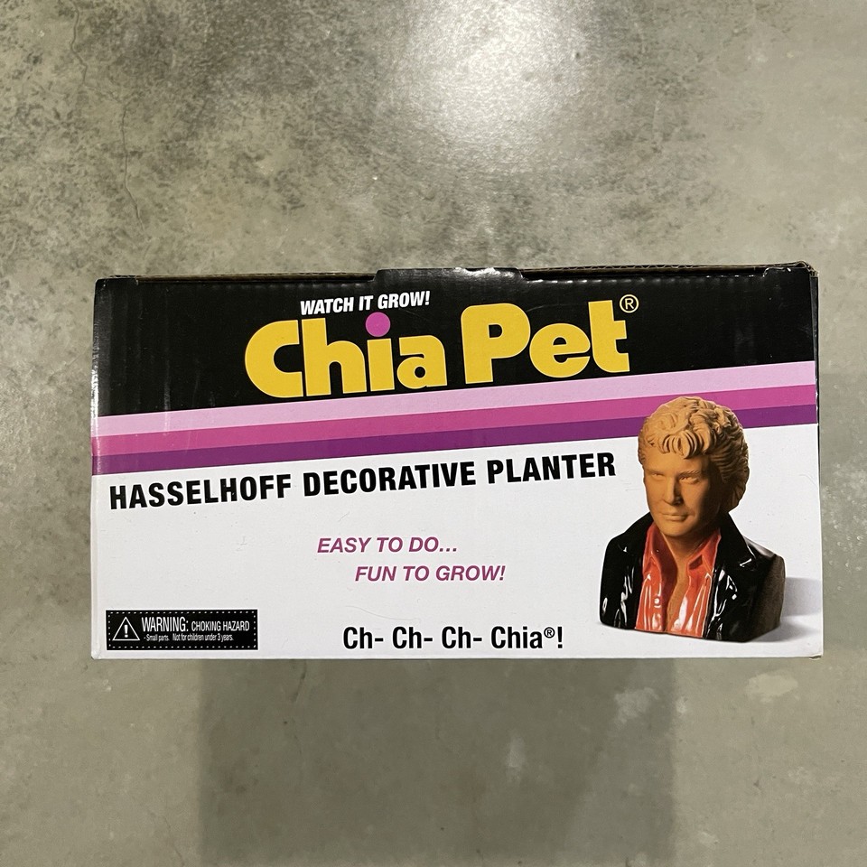 Pet Box Items CHIA PET David Hasselhoff The Hoff Decorative Planter New in Box Use By ...