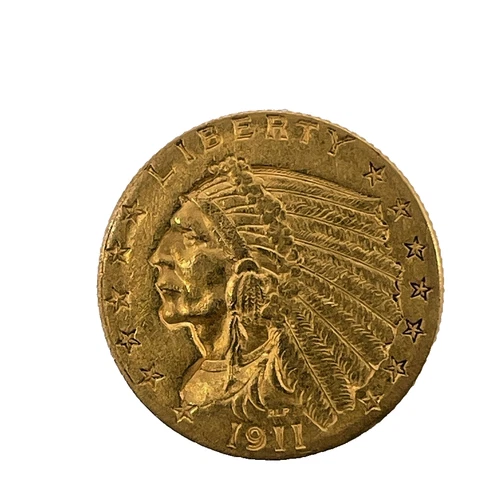 1911  $2.50 Dollar Indian Head Quarter Eagle XF. U.S Gold Coin