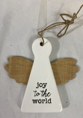 Mud Pie Stoneware Angel Ornament