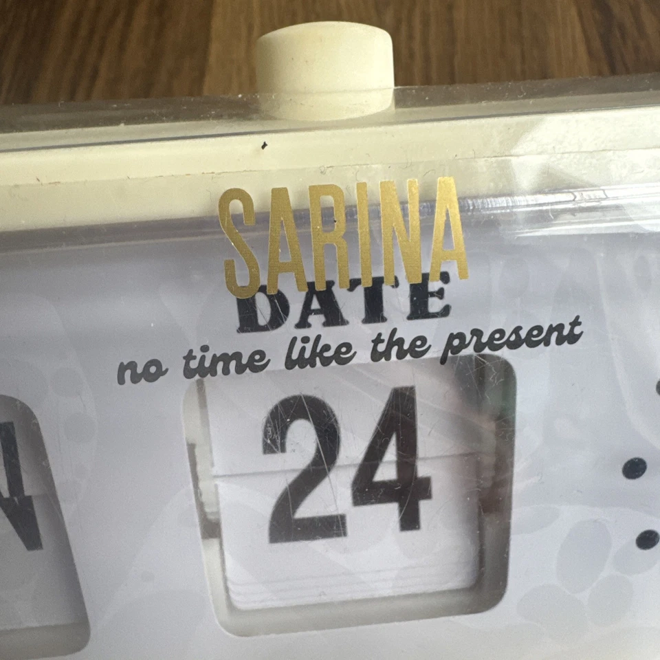 Retro Flip Clock Calendar Display Date & Time Alarm Desktop Bedroom Sarina New - Image 4 of 4