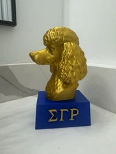 Sigma Gamma Rho Poodle Bust Sculpture, 3D Printed Collector Piece, 7 inch Height