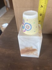 Vintage Dixie Cup Bathroom Countertop Pop Up Dispenser Faux Marble 3 oz Cup 80s