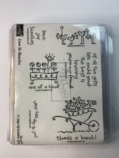 NEW Stampin Up Love Ya Bunches Set of 6 Wood Rubber Stamps 2005 Retired READ