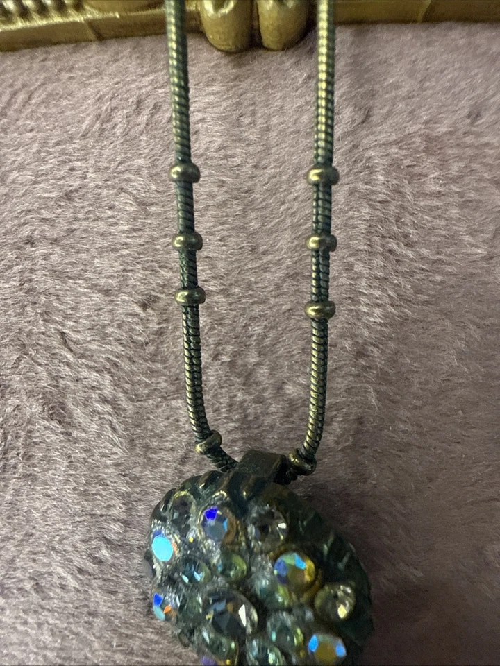 COLLAR De Colección Mariana Swarovski Dicroico Púrpura Amatista 30" Cadena Plata Joyería Foto 4 de 4