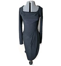 High Everyday Couture Asymmetrical Black Long Sleeve Dress Size 6