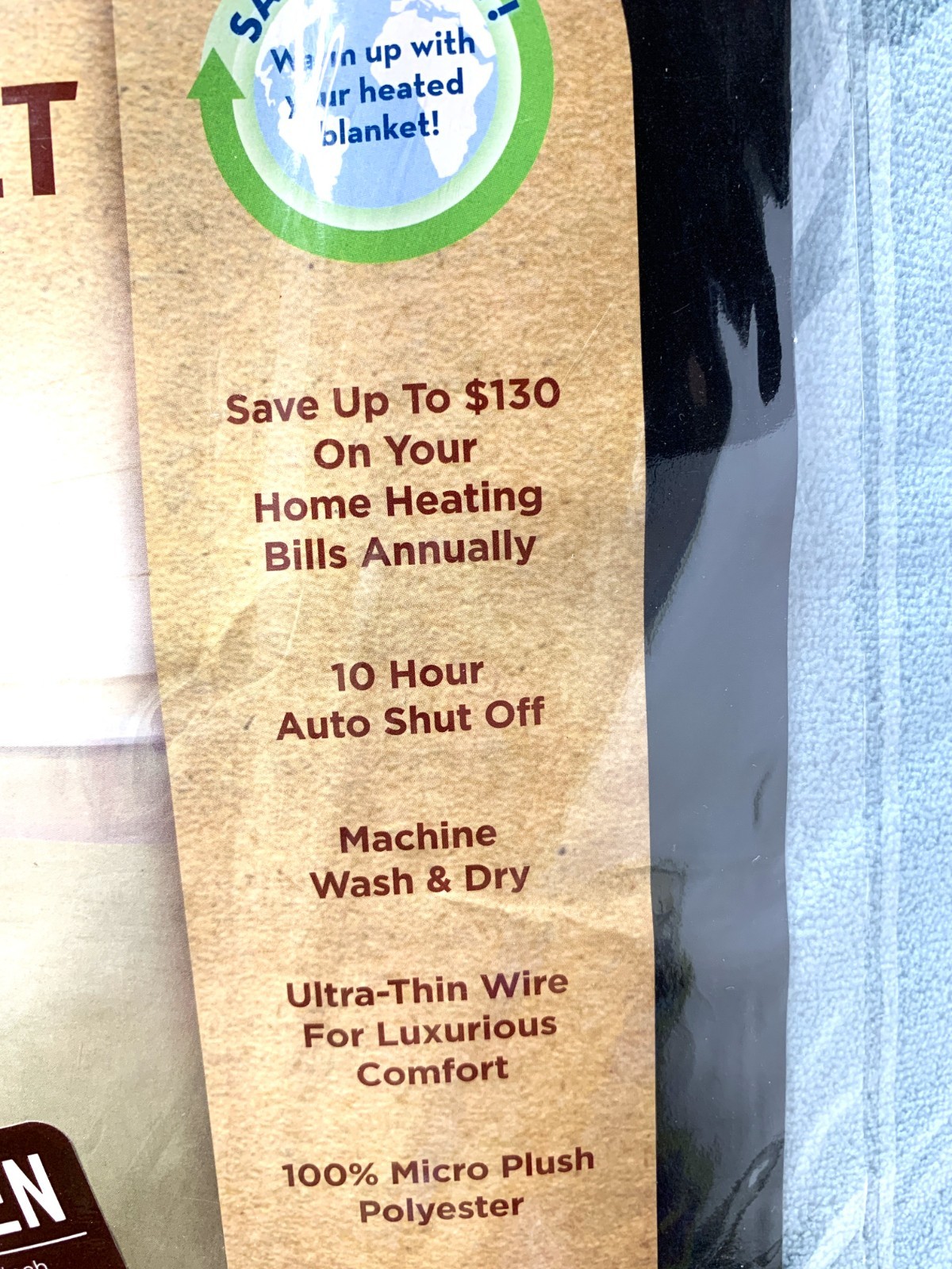 Biddeford Electric Heated Micro Plush Queen Sz 84"x 90" Blanket Blue AutoShutoff