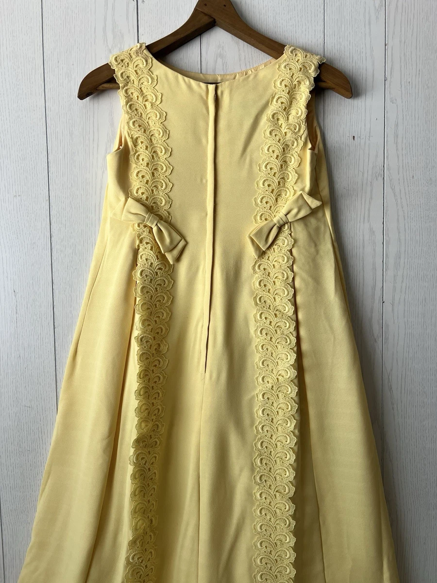 paris jackson dress fashion week Vintage 1960s Minidress in Bright Yellow - Mod A Line Long Sleeve