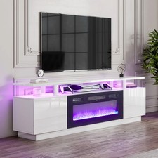 70 Inch TV Stand Cabinet Insert Electric Fireplace Unit with 12 Flame Heater UK