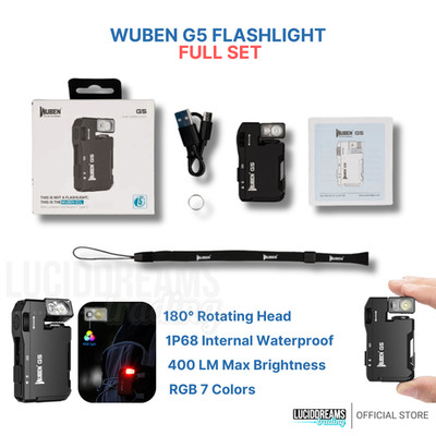 WUBEN G5 Rechargeable Flashlight Resists Water/Impact 180° Head / Color Lights