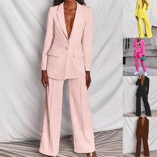 Women's 2PCS Sets Pants Suits Dressy Business Casual Outfits Work Office Blazer