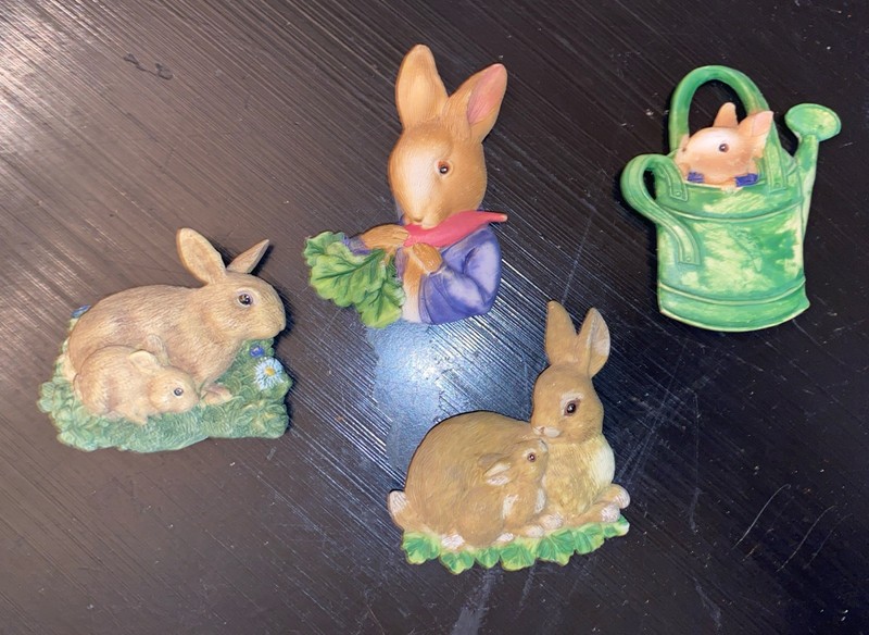 Bunny Rabbits Carrots Fridge Refrigerator Magnets Easter Spring Russ - Lot 4