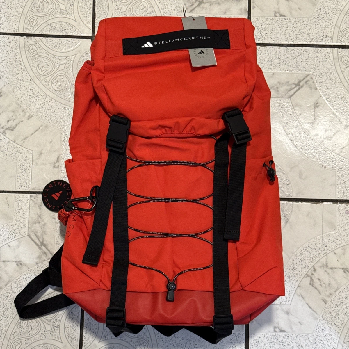 Adidas x Stella McCartney Floral Backpack Sling Gym Drawstring Bag Orange Red WMNS) adidas by Stella McCartney Backpack  main image 3