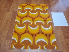 Awesome RARE Vintage Mid Century retro 70s Yel Tan Abstract Mushroom fabric! WOW