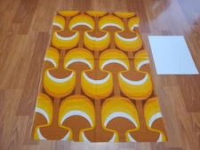 Awesome RARE Vintage Mid Century retro 70s Yel Tan Abstract Mushroom fabric! WOW