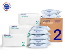 Baby Wipes  Diapers Kit Size 2 186 Count  12 Pack 672 Hypoallergenic Coterie