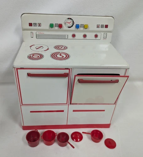 Vintage 1950s Wolverine Lithograph Tin Childs Play Toy Kitchen Stove Oven Range