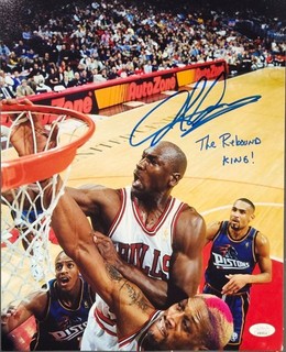 Dennis Rodman Signed Photo 11x14 METALLIC Pistons Bulls Worm Autograph HOF JSA