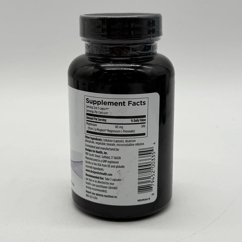 Diseños para la Salud NeuroMag Soporte Cerebral Magnesio L-Treonato 90ct Exp 08/2027 Foto 2 de 4