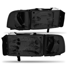 Tinted Lens Headlights Clear Side Corner Lamps Compatible with 1994-2002 Do...