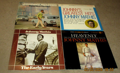 JOHNNY MATHIS - 4 ALBUMS -GREATEST HITS-HEAVENLY-EARLY YEARS-THOSE WERE THE DAYS