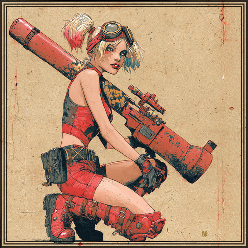 HARLEY QUINN & HER BIG BAZOOKA Ltd. Ed. Signed and Numbered Giclee #2 of 30