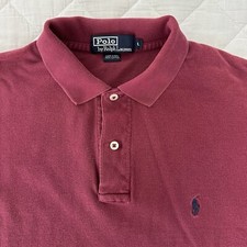 Ralph Lauren Mens Polo Shirt Size Large Red Short Sleeve Golf Preppy Vintage