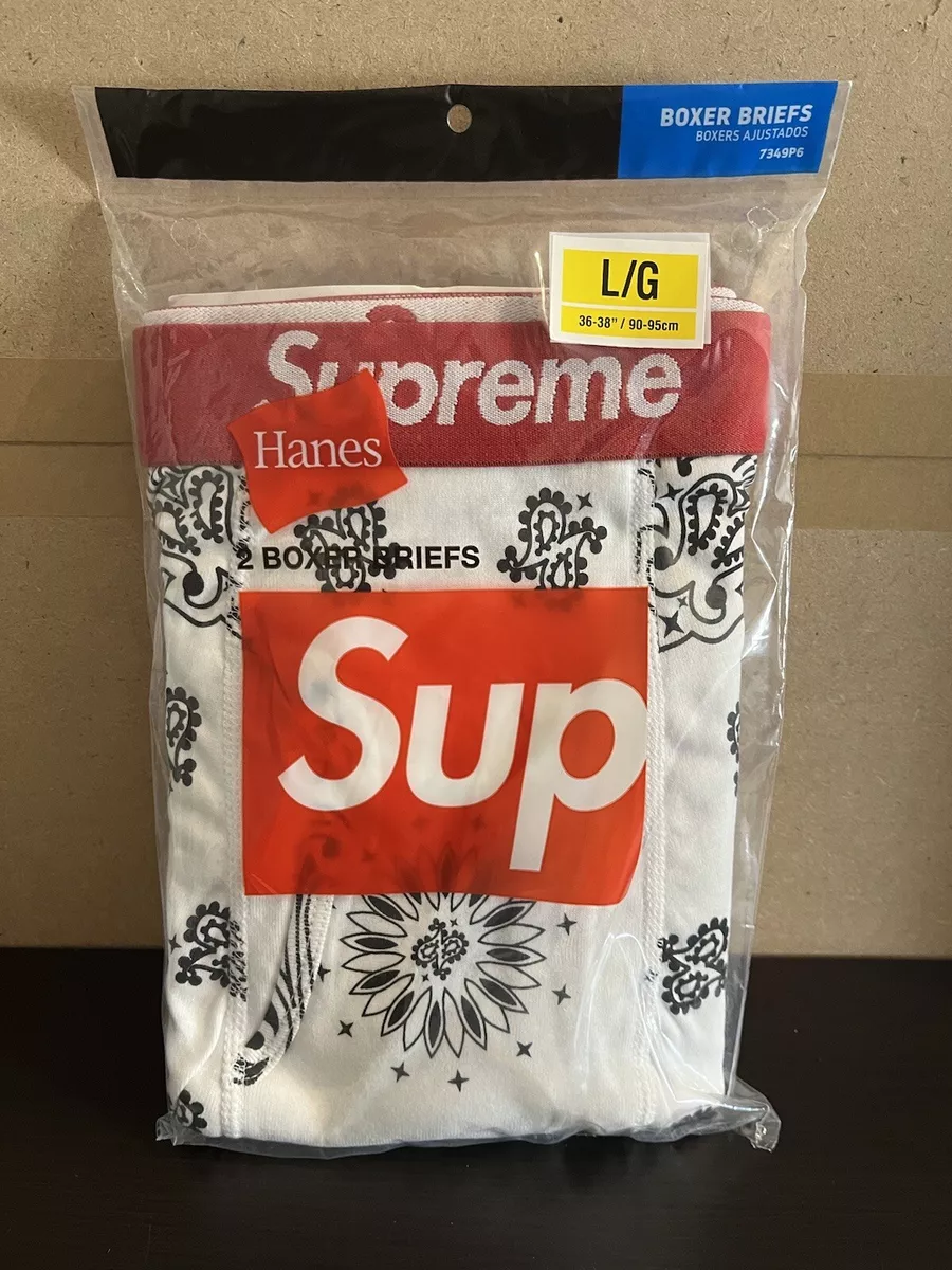 Supreme Hanes Bandana Boxer Briefs 2 Pack FW 22 White - Stadium