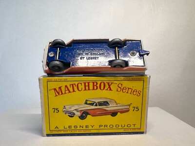 Matchbox Lesney # 75 FORD THUNDERBIRD *Rare D box Blue Base SPW