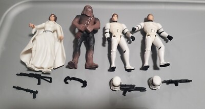 Star Wars Potf Lot Stormtrooper Disguise Luke & Han, Leia, And Chewbacca. 