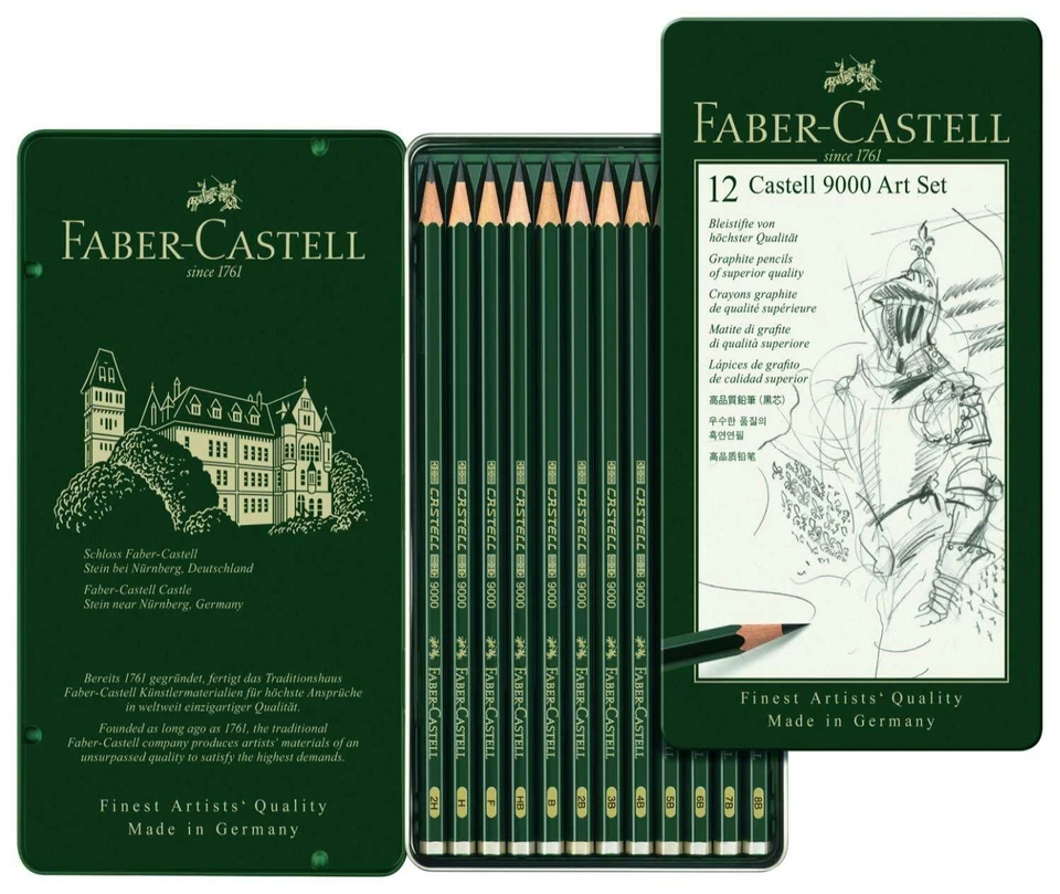 Faber-Castell 9000 Kunst-Set Bleistift 12 Dose Set - Bild 2 von 3