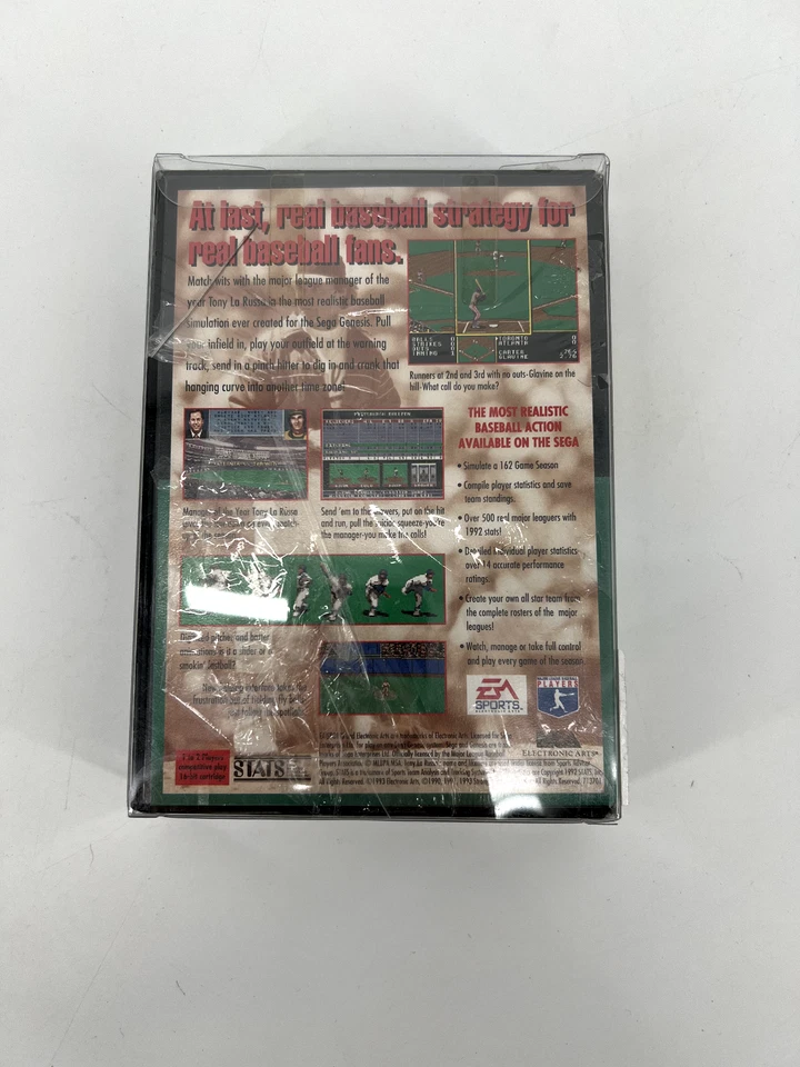 1993 Sega Genesis - Tony La Russa Baseball - SEALED IN BOX - NEW - Tears - Image 2 of 3