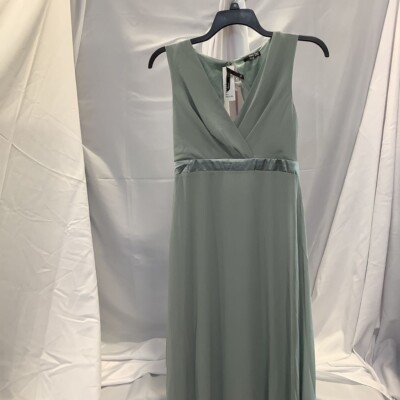 TFNC London Womens Bridesmaid Dress Gown Green Plunge Cutout Sleeveless 12  New | eBay