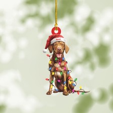 Vizsla dog Christmas Light Ornament, cute Vizsla dog lover Car Ornament