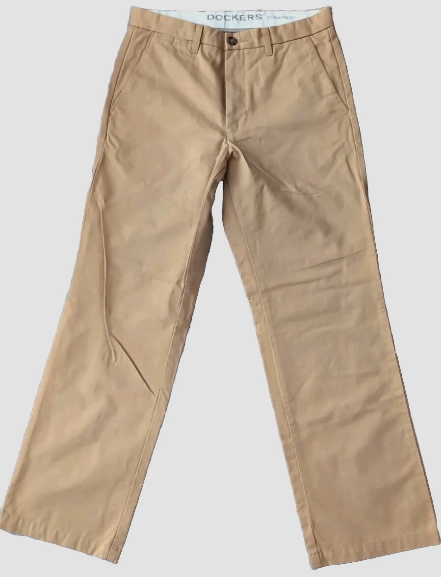 MENS DOCKERS D3 CLASSIC FIT FLAT FRONT IRON FREE KHAKI DIEM PANTS