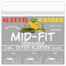 23 LP Outer Sleeves 2mil Mid Fit + Seal Up Plastic - 33rpm Vinyl Record Albums