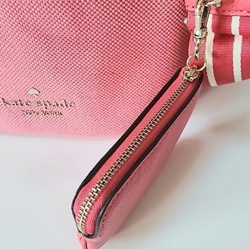 Kate Spade Rosie Canvas Large Bucket Bag Pink Peppercorn NWT! - Picture 6 of 11