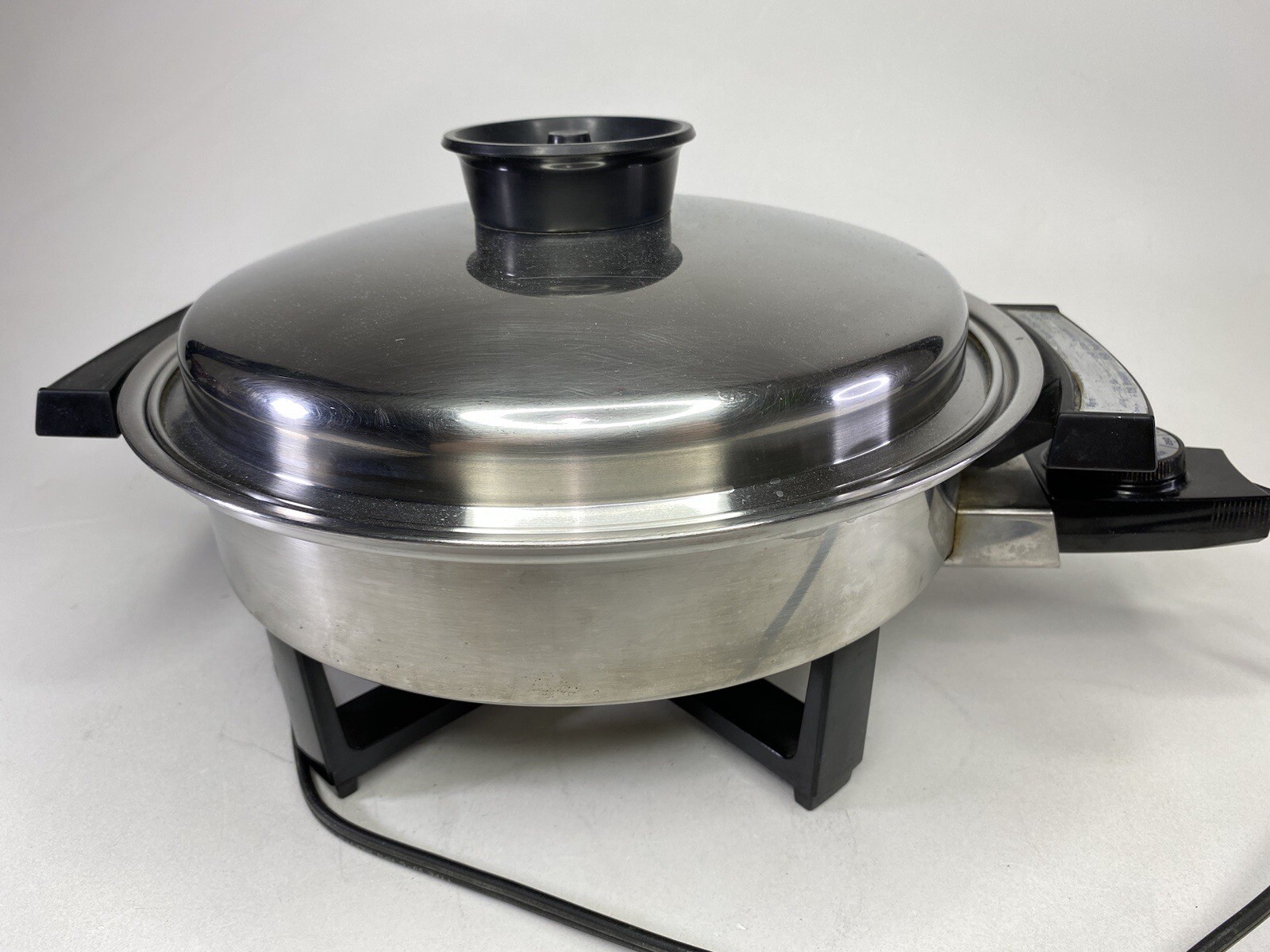 Townecraft Vintage 11" Stainless Oil Core Electric Skillet 3 Qt Fry Pan