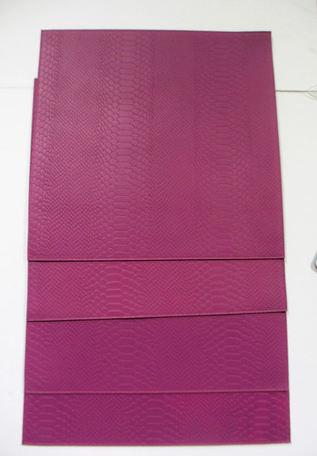 Leather Placemat Set of FOUR Embossed Python Square Graphic Image ORCHID