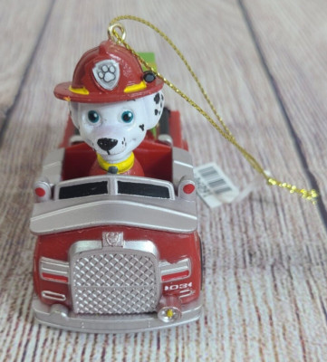 Spin Master Paw Patrol Christmas Ornament Marshall Fire Truck Red Silver 3'' 2016