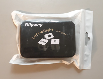 Bilywey Left Right Dice Game 3 Dice + 30 Green Chips NIP