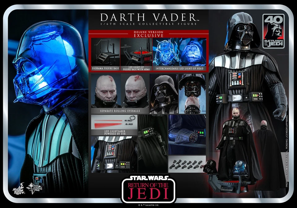 Star Wars VI Return Of The Jedi DARTH VADER DELUXE 40th Hot Toys Sideshow MMS700 - Bild 3 von 4